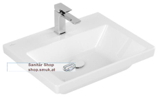 V&B Schrankwaschtisch Unterseite geschliffen, Rechteck, f�r 3-Loch Armatur geeignet, mittleres Hahnloch durchgestochen, ohne �berlauf (4A706LR1)
