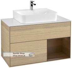 V&B Waschbeckenunterschrank 1x Accessory Paket Finion, 2x Auszug mit Antirutsch-Boden, mit LED-Beleuchtung, Waschbecken mittig, wandhängend, mit Regalelement (beleuchtet), mit Wandbeleuchtung, Eckig (G121GNPC) V&B Waschbeckenunterschrank 1x Accessory Paket Finion, 2x Auszug mit Antirutsch-Boden, mit LED-Beleuchtung, Waschbecken mittig, wandhängend, mit Regalelement (beleuchtet), mit Wandbeleuchtung, Eckig (G121GNPC)