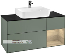 V&B Waschbeckenunterschrank 1x Accessory Paket Finion, 3x Auszug mit Antirutsch-Boden, mit LED-Beleuchtung, Waschbecken mittig, wandh�ngend, mit Regalelement (beleuchtet), mit Wandbeleuchtung, Eckig (G172PCGM)