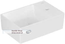 V&B Handwaschbecken Unterseite geschliffen, Rechteck, f�r 1-Loch Armatur geeignet, Hahnloch durchgestochen, ohne �berlauf, Wandbefestigung (43234GR1)