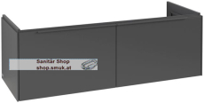 V&B Waschbeckenunterschrank 2x Auszug mit Antirutsch-Boden, 2 x Accessory Schale (klein), mit LED-Bodenbeleuchtung, mit Schubladeninnenbeleuchtung, Waschbecken mittig, wandh�ngend, Eckig (C567L2VR)
