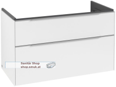 V&B Waschbeckenunterschrank 2x Auszug mit Antirutsch-Boden, 2 x Accessory Schale (klein), mit LED-Bodenbeleuchtung, mit Schubladeninnenbeleuchtung, Waschbecken mittig, wandh�ngend, Eckig (C570L0VF)