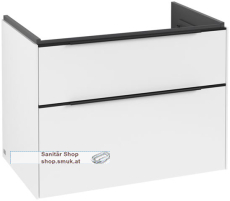 V&B Waschbeckenunterschrank 2x Auszug mit Antirutsch-Boden, 2 x Accessory Schale (klein), mit LED-Bodenbeleuchtung, mit Schubladeninnenbeleuchtung, Waschbecken mittig, wandh�ngend, Eckig (C574L1VF)
