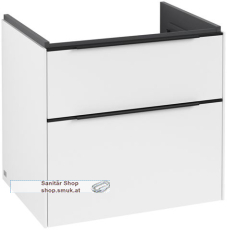 V&B Waschbeckenunterschrank 2x Auszug mit Antirutsch-Boden, 1 x Accessory Schale (klein), Waschbecken mittig, wandh�ngend, Eckig (C57601VF)