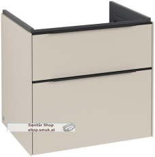 V&B Waschbeckenunterschrank 2x Auszug mit Antirutsch-Boden, 1 x Accessory Schale (klein), Waschbecken mittig, wandh�ngend, Eckig (C57601VN)