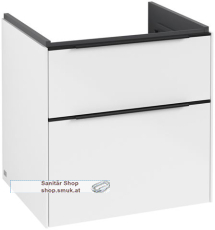V&B Waschbeckenunterschrank 2x Auszug mit Antirutsch-Boden, 1 x Accessory Schale (klein), Waschbecken mittig, wandh�ngend, Eckig (C57801VE)