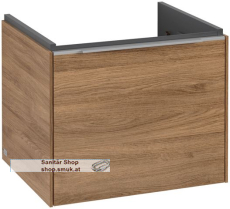 V&B Waschbeckenunterschrank 1x Auszug mit Antirutsch-Boden, 1 x Accessory Schale (klein), mit LED-Bodenbeleuchtung, mit Schubladeninnenbeleuchtung, Waschbecken mittig, wandh�ngend, Eckig (C579L0RH)