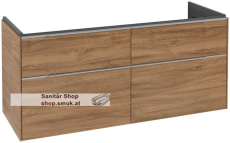 V&B Waschbeckenunterschrank 4x Auszug mit Antirutsch-Boden, 2 x Accessory Schale (klein), mit LED-Bodenbeleuchtung, mit Schubladeninnenbeleuchtung, Waschbecken mittig, wandh�ngend, Eckig (C602L0RH)