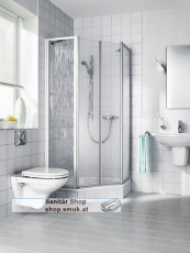 Kermi Nova 2000 F�nfeckdusch- kab.weiss Glas Fontana (KIN2F350801821K)