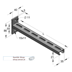 Konsole C-Profil 35/21, L= 525 mm (MEF18020525)
