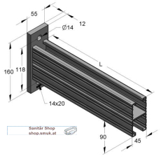 Konsole C-Profil 45/90, L= 630 mm (MEF180900630)