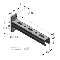 Konsole C-Profil 45/45 V2A, L= 420 mm (MEF480663)
