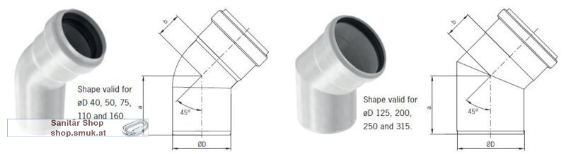 AP Bogen 160/45 EPDM W 1.4404 (ACO98764)