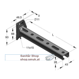 Konsole C-Profil 45/26 S, L= 315 mm (MEF18035031501) Konsole C-Profil 45/26 S, L= 315 mm (MEF18035031501)