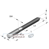 Stockschraube M8 H7 V4A, Lange 60 mm (MEF3600037) Stockschraube M8 H7 V4A, Lange 60 mm (MEF3600037)