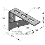 Knotenkonsole mit 1 Strebe V4A (MEF803102)