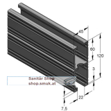 Montageschiene C-Profil doppelt, (MEF821902625) Montageschiene C-Profil doppelt, (MEF821902625)